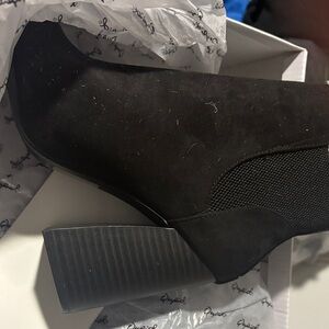 Qupid Black Heeled Ankle Boots